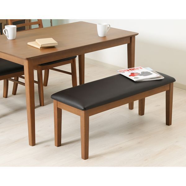 ダイニングベンチ BR ブラウン 組立品【代引不可】