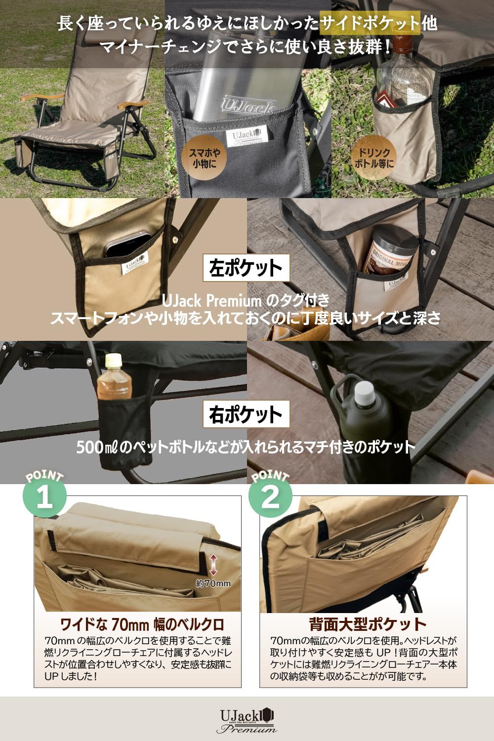 送料無料 UJack ユージャック 難燃リクライニングローチェア オプション プレミアムクッション単体サンドカラー SKLAD-KIRPICHA_RU