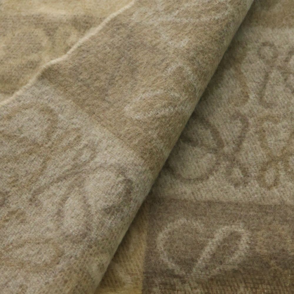  LOEWE ロエベ アナグラムロゴ カシミヤ混 ウール フリンジマフラー ベージュ その他 その他