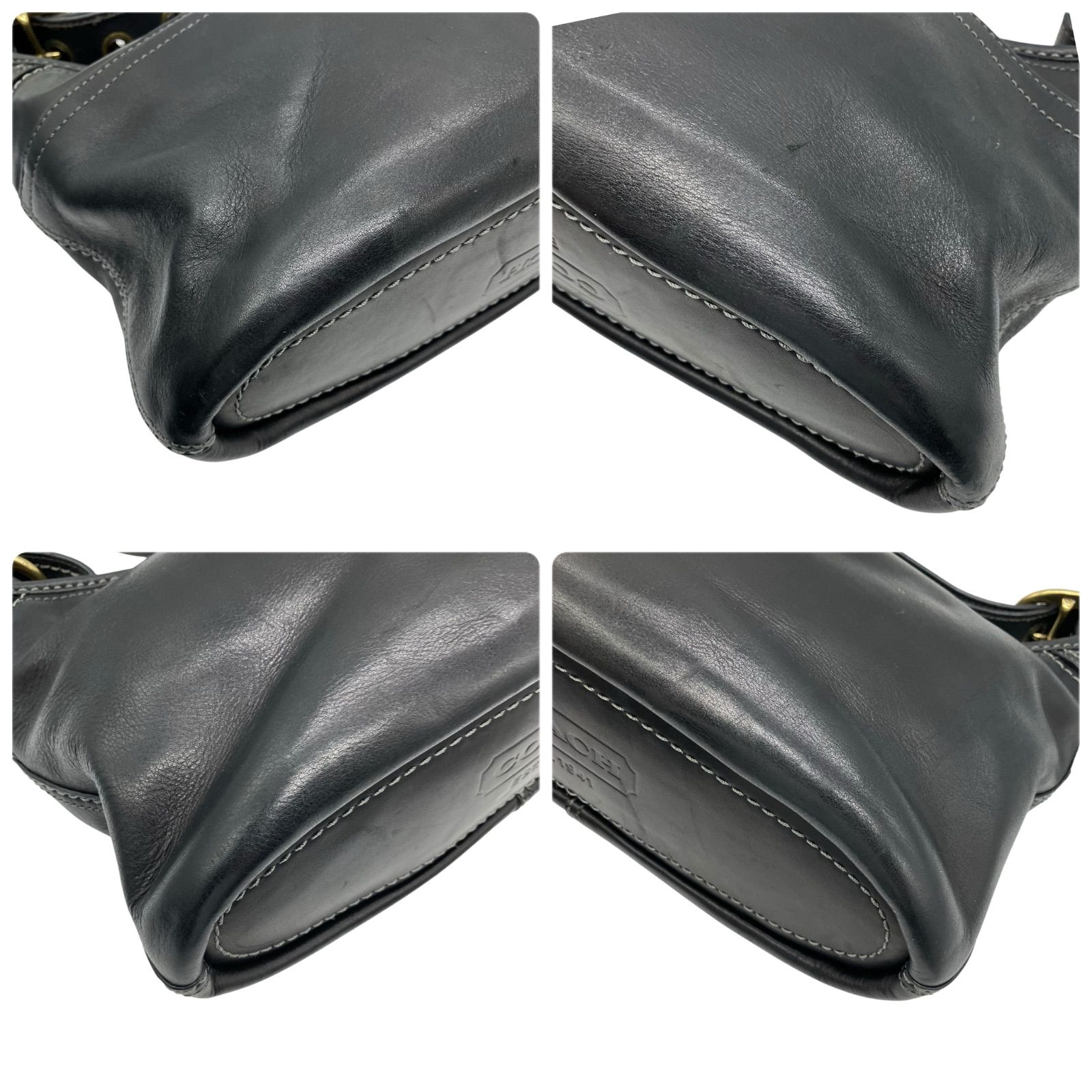 1221 Vintage Coach Hand Bag Black - メルカリ