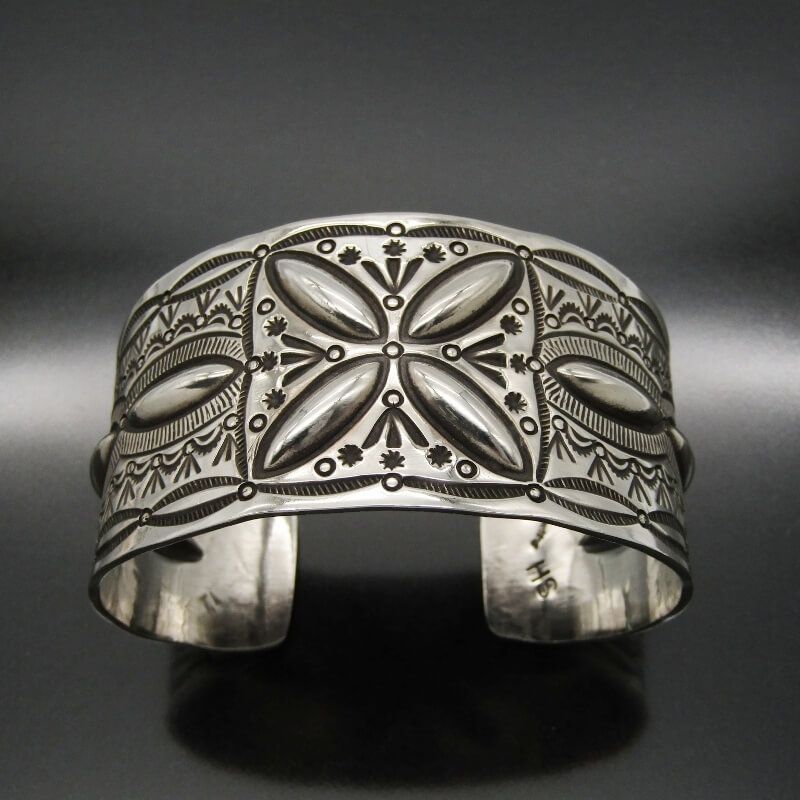 Herman Smith ナバホ族 バングル スタンプワーク 34mm ハーマンスミス ワイド リポウズ ブレスレット メンズ レディース 28010822