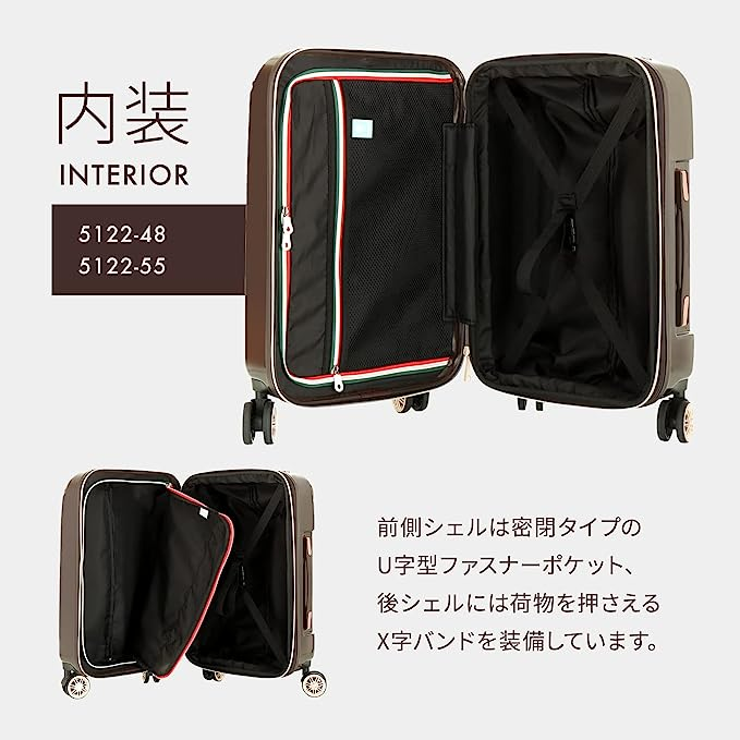 レジェンドウォーカー スーツケース キャリーケース 軽量 旅行用 バッグ 拡張機能 TSAロック Sサイズ ダブルキャスター(48?55L 