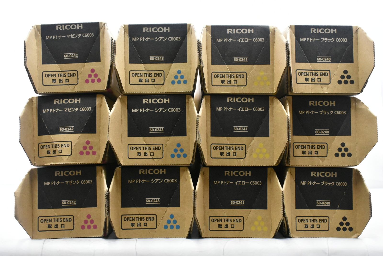 ♥ RICOH 純正 トナー C6003 4色12本 シアン マゼンタ イエロー ブラック×各3 リコー IT859UZS8WZK-D-J20-byebye