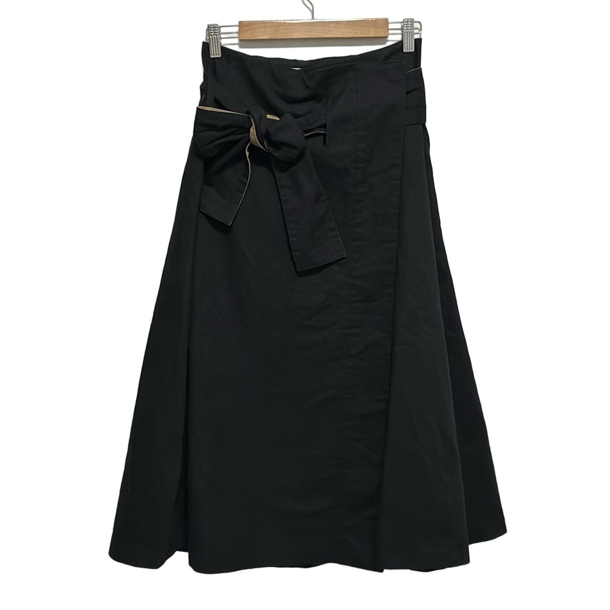 ADORE アドーア 巻きスカート サイズ38 M レディース - 黒×ベージュ ロング