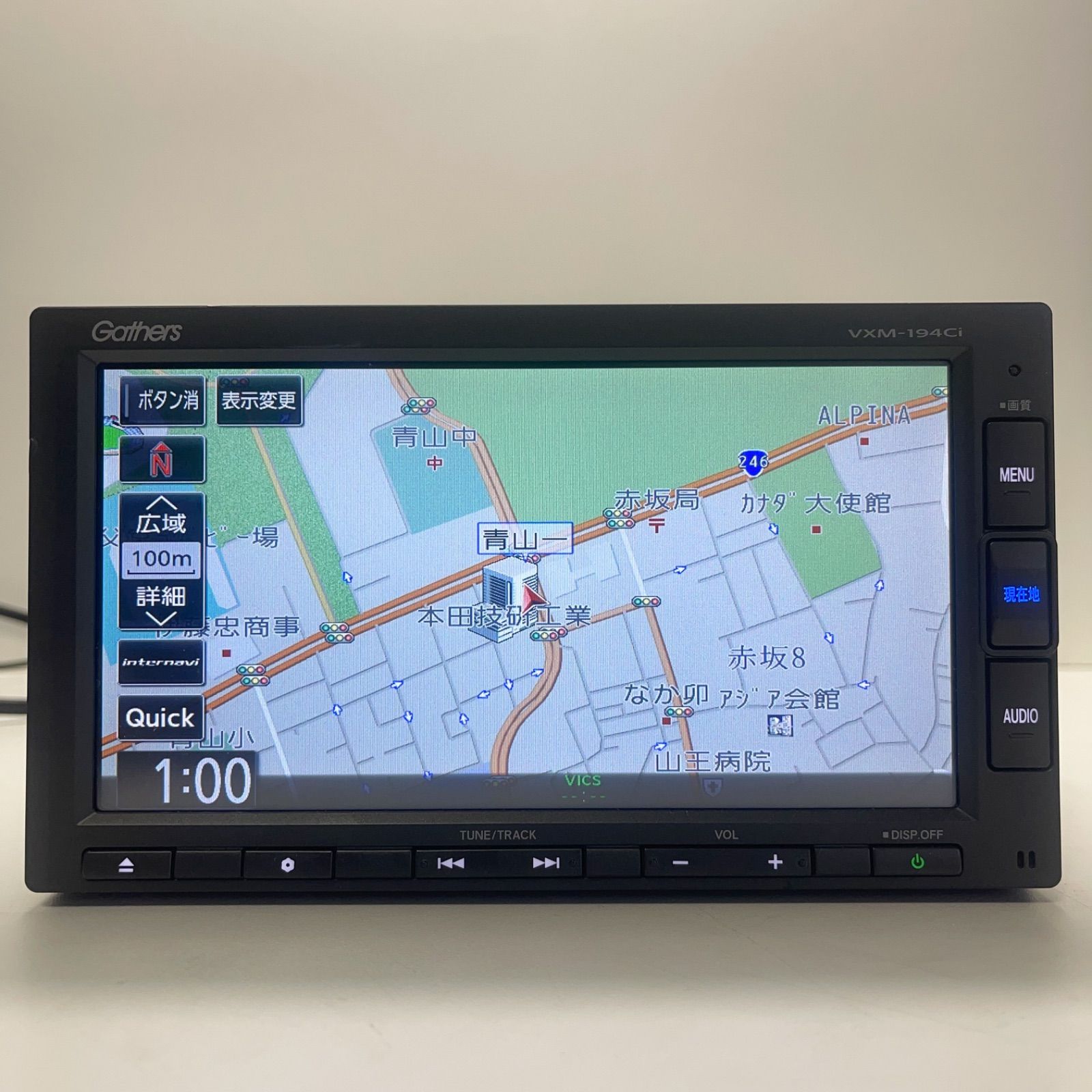 HONDA 純正 ナビ Gathers VXM-194Ci タッチパネル正常 ホンダ TV ビデオ CD AM FM ABLUETOOTH機能