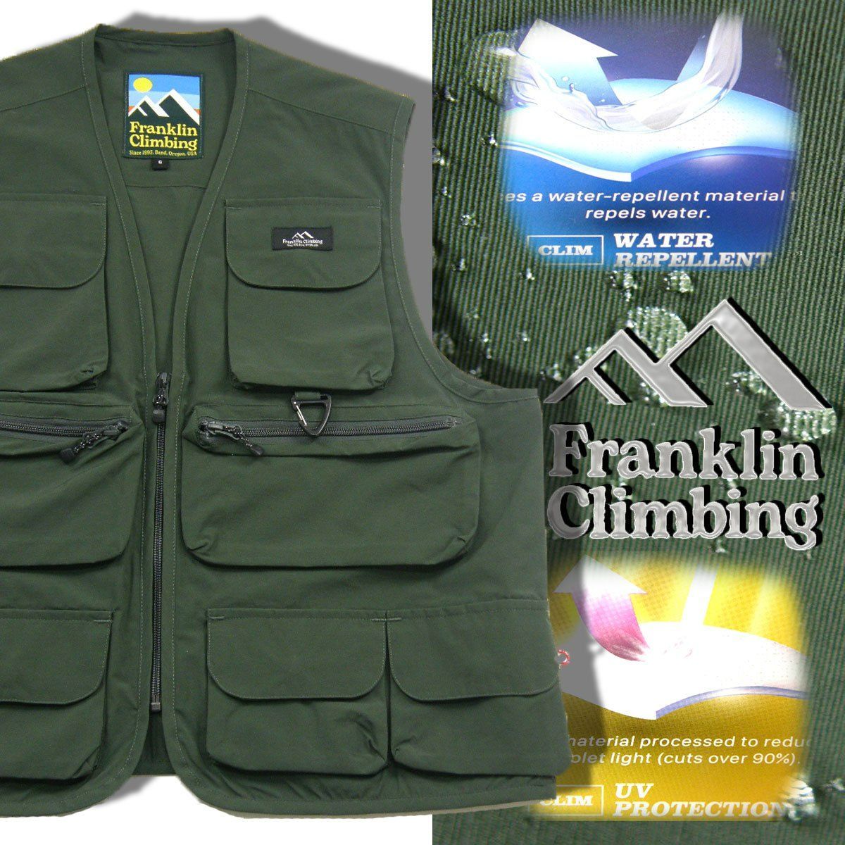 【新品】 Franklin Climbing / フランクリンクライミングフィッシング ベスト 撥水 UVカット 水陸両用 多収納ベスト フランクリン クライミング アウトドア キャンプ 釣り フィッシング 海 川 湖 山 登山 トレッキング バーベキュー