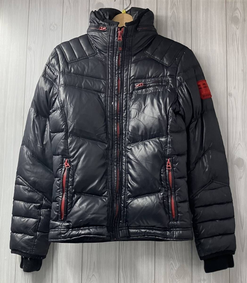 DIESEL ディーゼル レッドジップ フード収納 ダウンジャケット DIESEL ディーゼル レッドジップ フード収納 ダウンジャケット