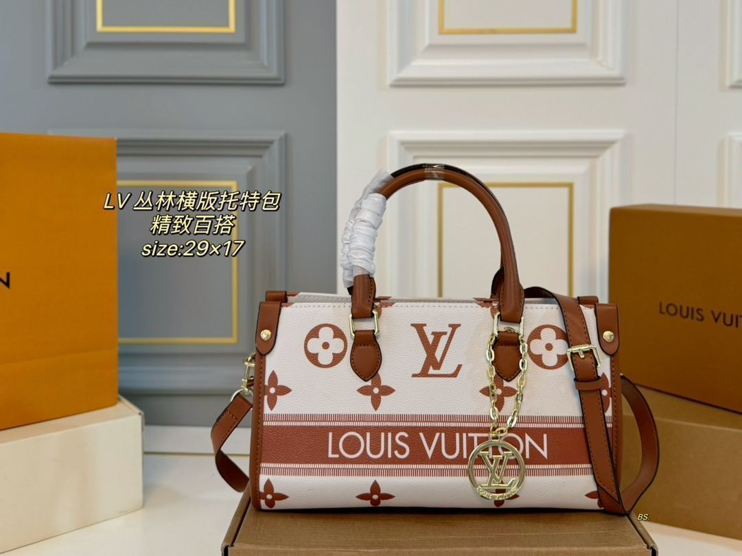 【視線を集めること間違いなし♪】Louis Vuitton ハンドバッグ LVルイヴィトンオンザゴジャングル横版トートバッグ