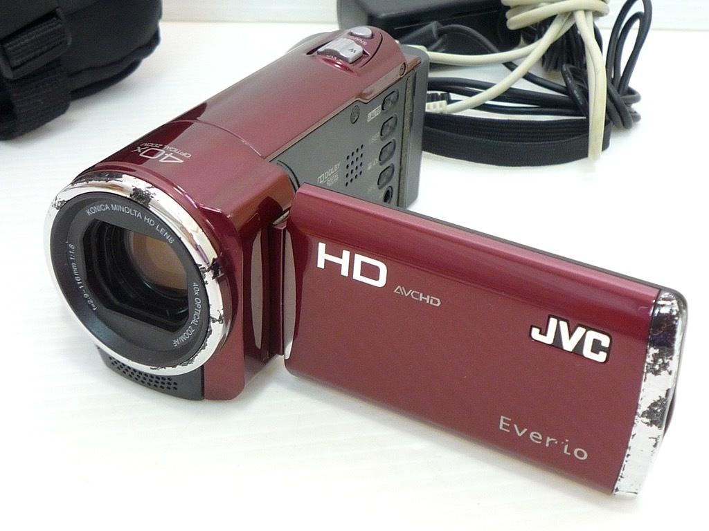 JVCケンウッド JVC ケンウッド Everio 32GB フルハイビジョン メモリームービー ルージュレッド GZ-HM670-R ビデオカメラ ソフトケース USBケーブル 必見