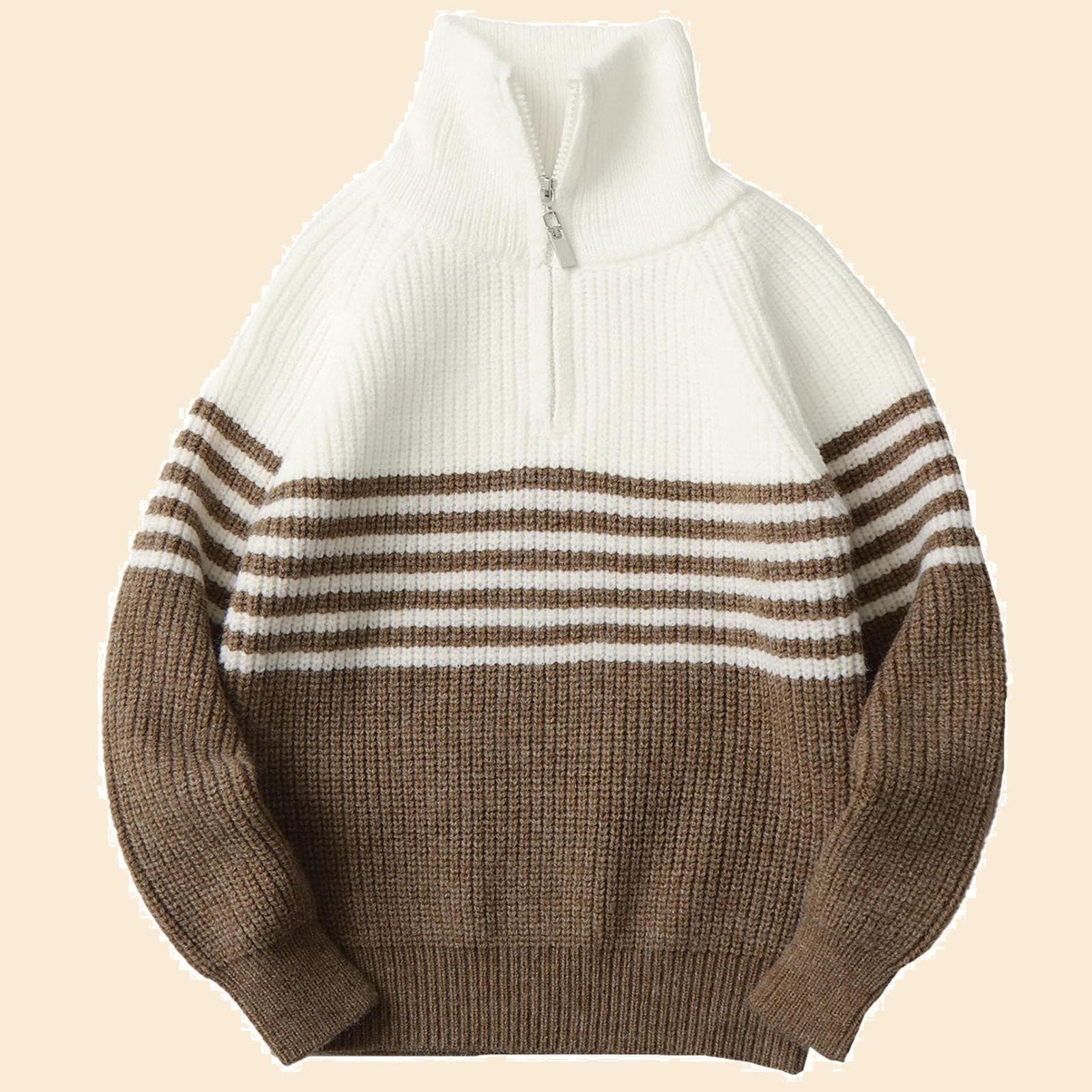 通学 通園 130 普段着 キッズ服 秋冬 防寒 140 トップス カジュアル 暖かい 150 厚手 綿素材 しま模様 スタンドカラー 160 ニットセーター 長袖 男の子 170 セーター 子供服 [AIEOE]