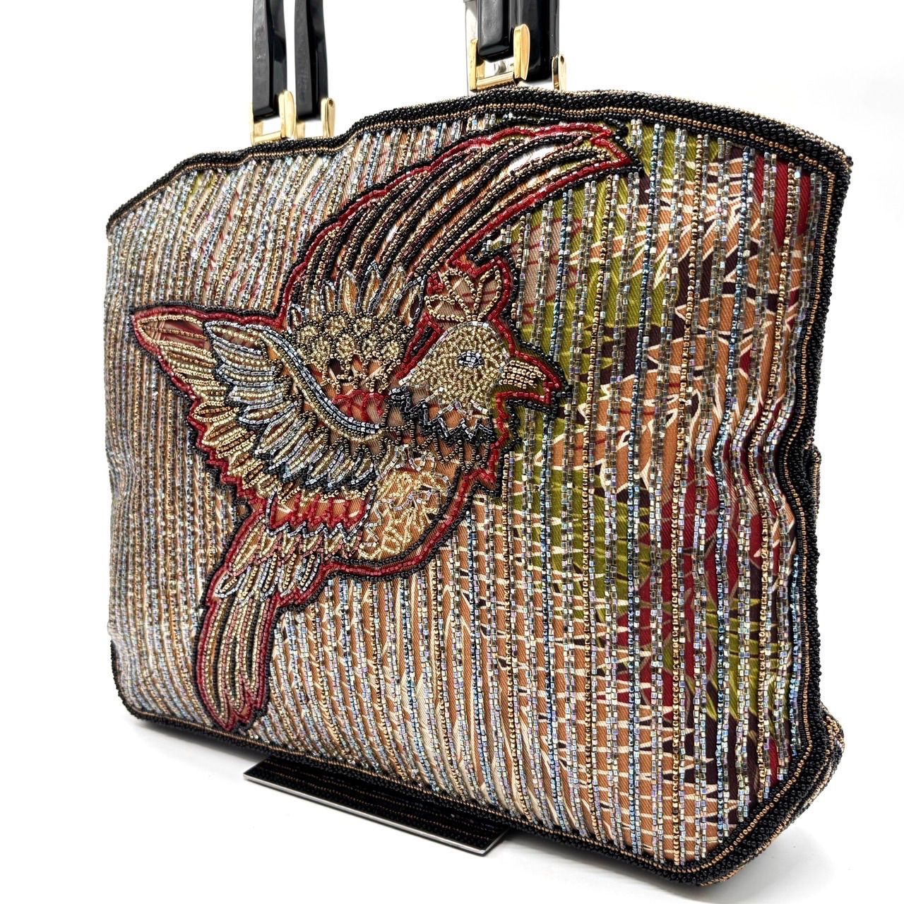 未使用品　LUMYはしもと　ハンドバッグ 希少✨ Lumy はしもと ハンドバッグ ビーズバッグ 鳥 バード