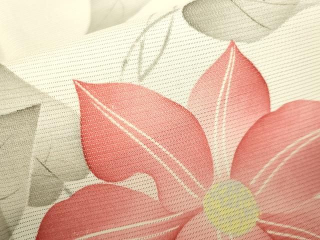 平和屋着物＊夏物 小紋 絽 枝葉文 正絹 逸品 DAAW0090op