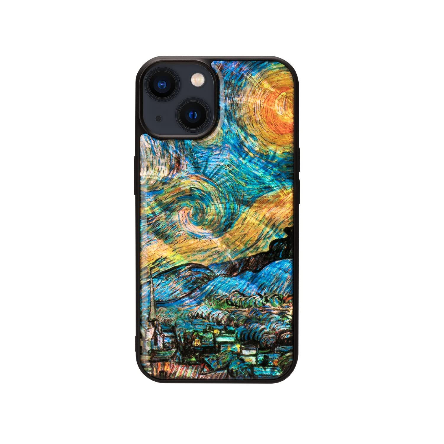 【新着商品】フィンセント・ファン・ゴッホ 星月夜 背面カバー アイフォン アップル ] ワイヤレス充電 ストラップホール付き I23573i14 着脱しやすい TPUとポリカーボネートのハイブリッド 表