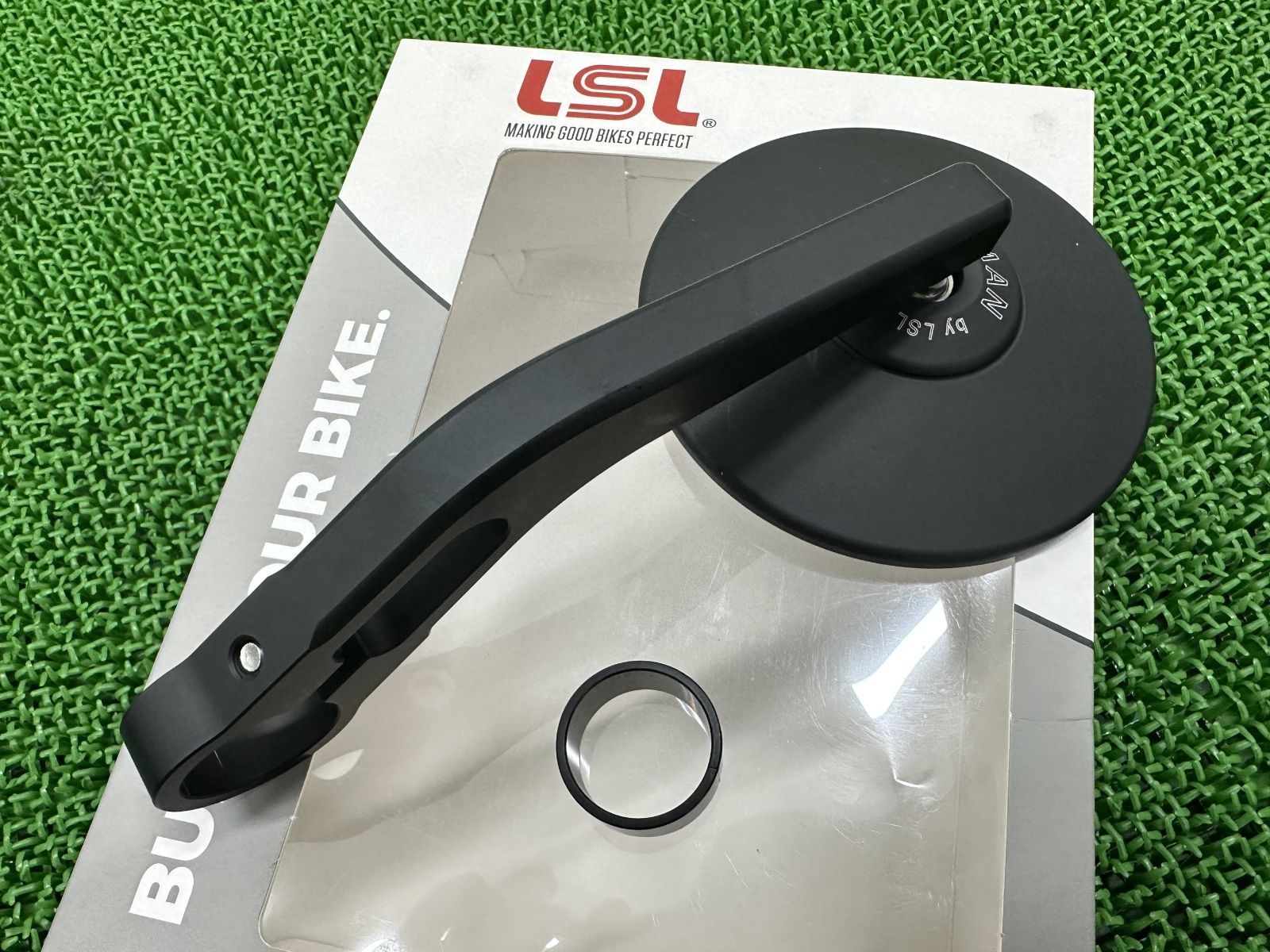 LSL製 ミラー 片側 黒 132SE03SW 社外 中古 バイク 部品 バーエンドミラー φ22.2～25.4ハンドル用 クラブマン SR400 MT