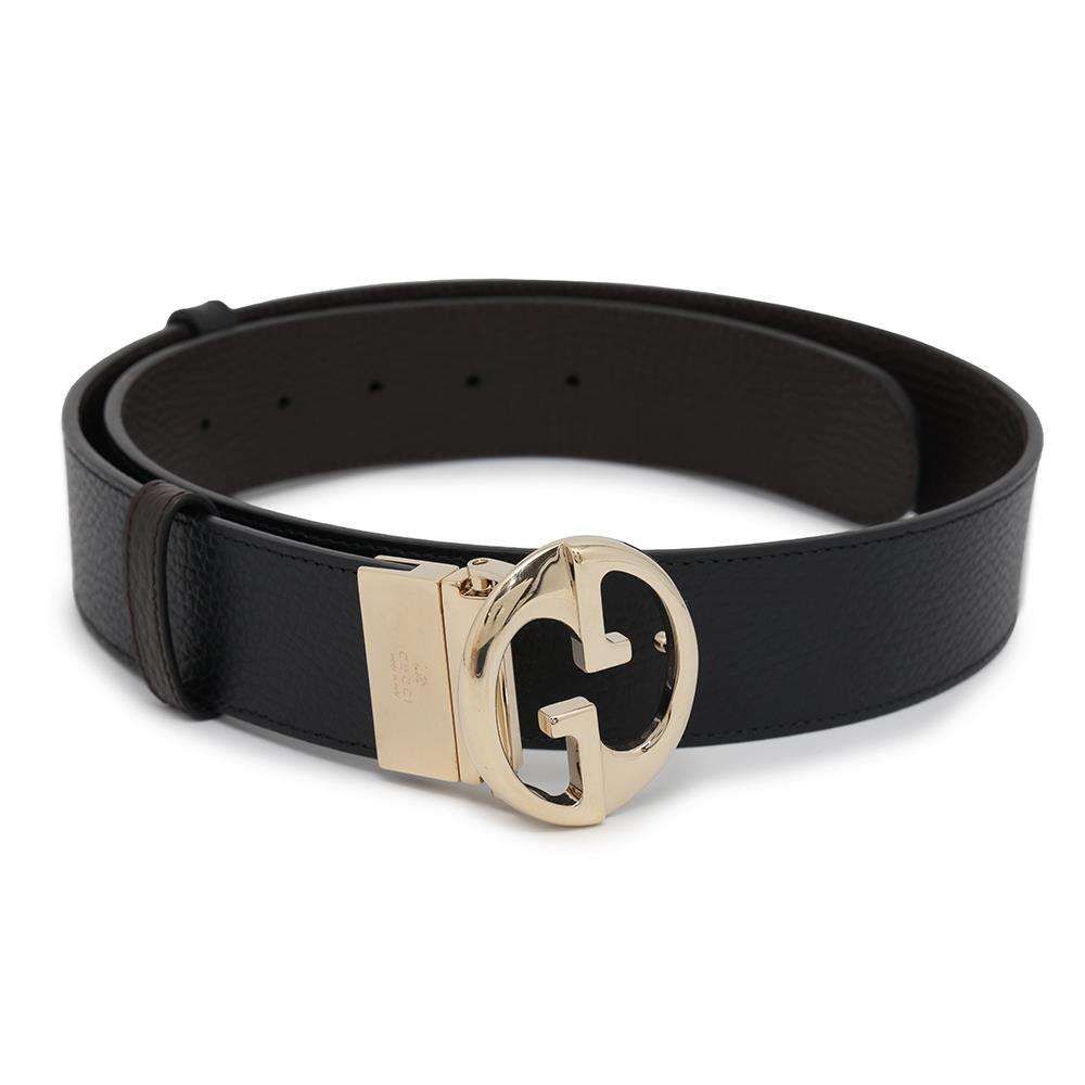 グッチ ベルト インターロッキングG レザー リバーシブル サイズ90 450000 GUCCI 雑貨 アパレル 黒 セール品
