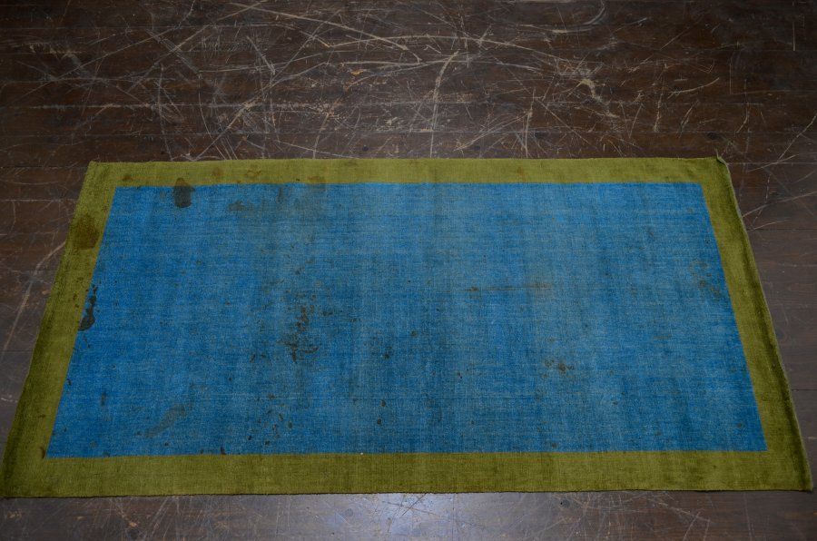 蔵A3356b 古い緞通 段通 敷物 絨毯 木綿 堺赤穂鍋島