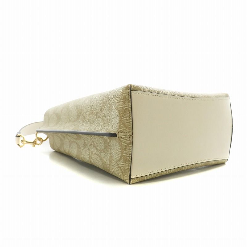 【極美品】コーチ モリー バケットバッグ 2way レザー ロゴ ベージュ COACH コーチ MOLLIE BUCKET BAG 22 モリー バケット バッグ 斜