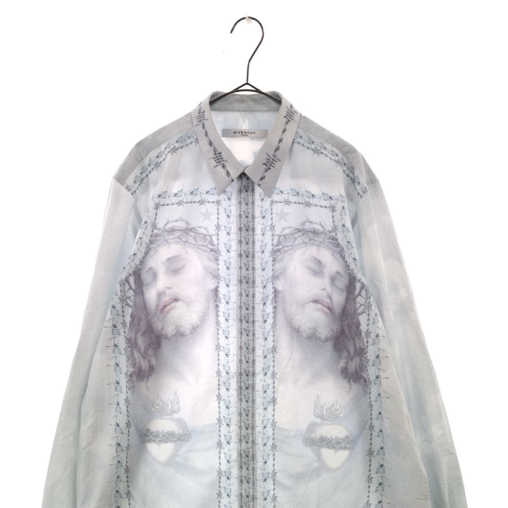 GIVENCHY 長袖シャツ GIVENCHY (ジバンシィ) 16SS キリストプリント長袖シャツ ライト