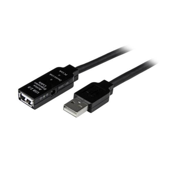StarTech.com USB2.0アクティブ延長ケーブル Type A オス -Type A メス 20m ブラックUSB2AAEXT20M 1本
