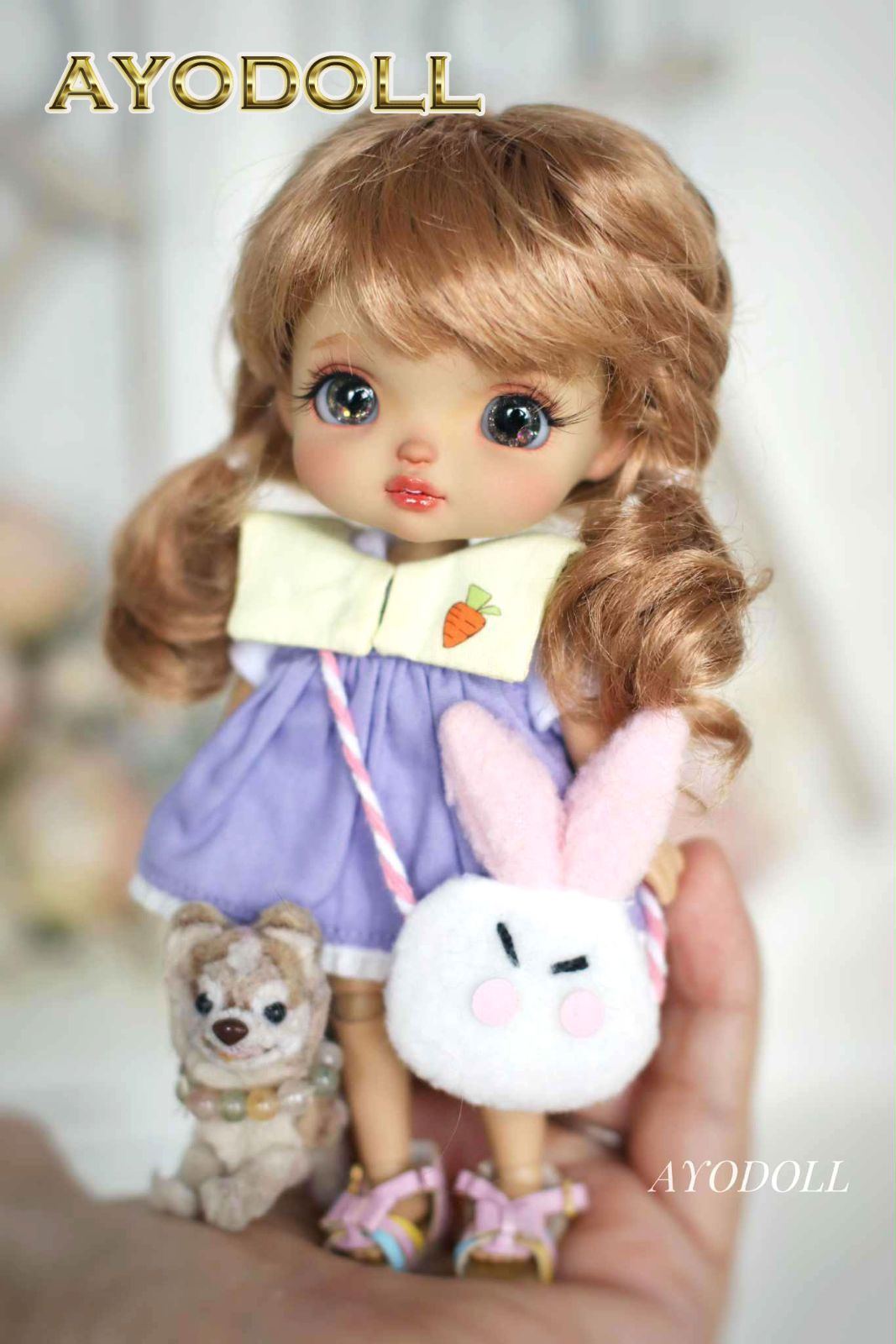 若月まり子 ビスクドール 大型 65cm 陶器 青い瞳 ロングドレス 白 若月