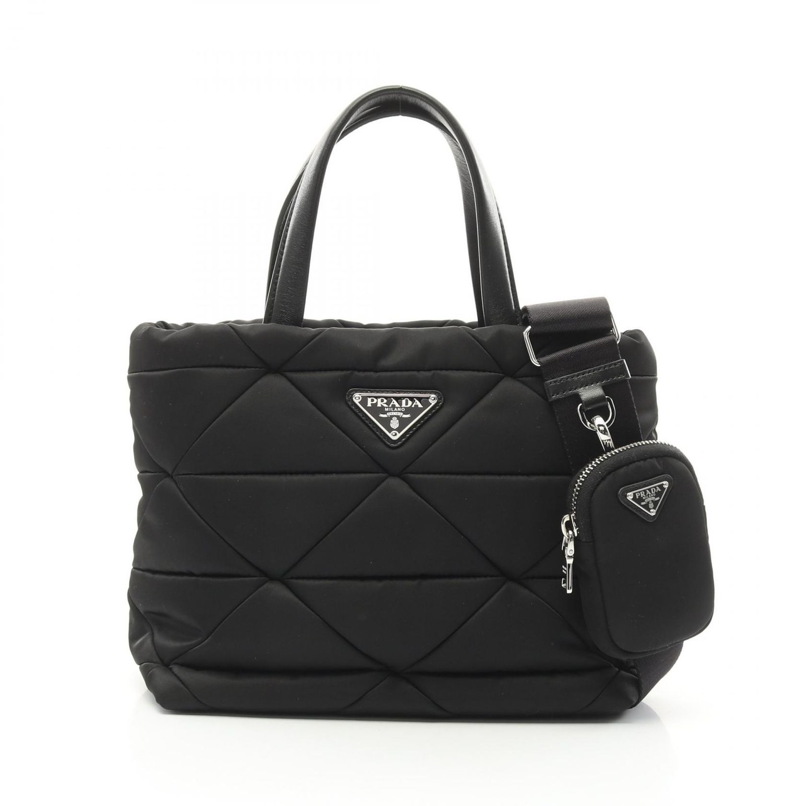 プラダ PRADA トートバッグ TESSUTO QUILTIN Re-Nylon パデッド 1BG373B9ORDJNF0002 ネロ ナイロン 2wayトートバッグ レディース