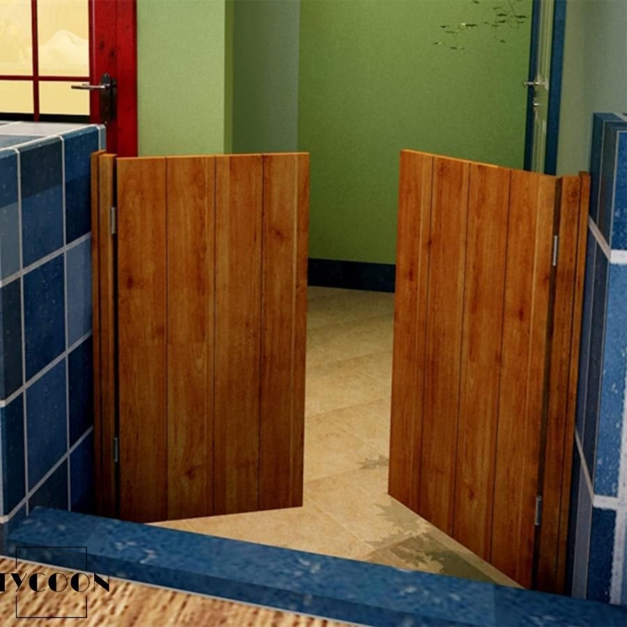 無垢材 パブ カウボーイドア 180度回転 スイングドア 玄関ドア パッセージ フェンスゲート ヒンジ付き ブラウンフリーゲート 水性