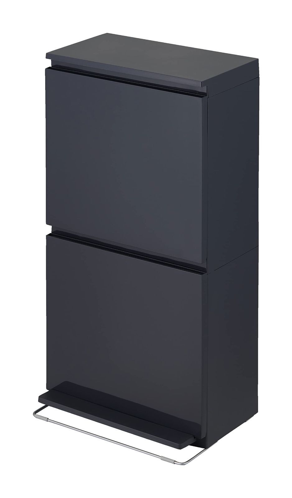 人気商品アスベル フタ付きゴミ箱 リビング 40L ペダル2段ワイド 丸洗い可 黒 奥行スリム A6887
