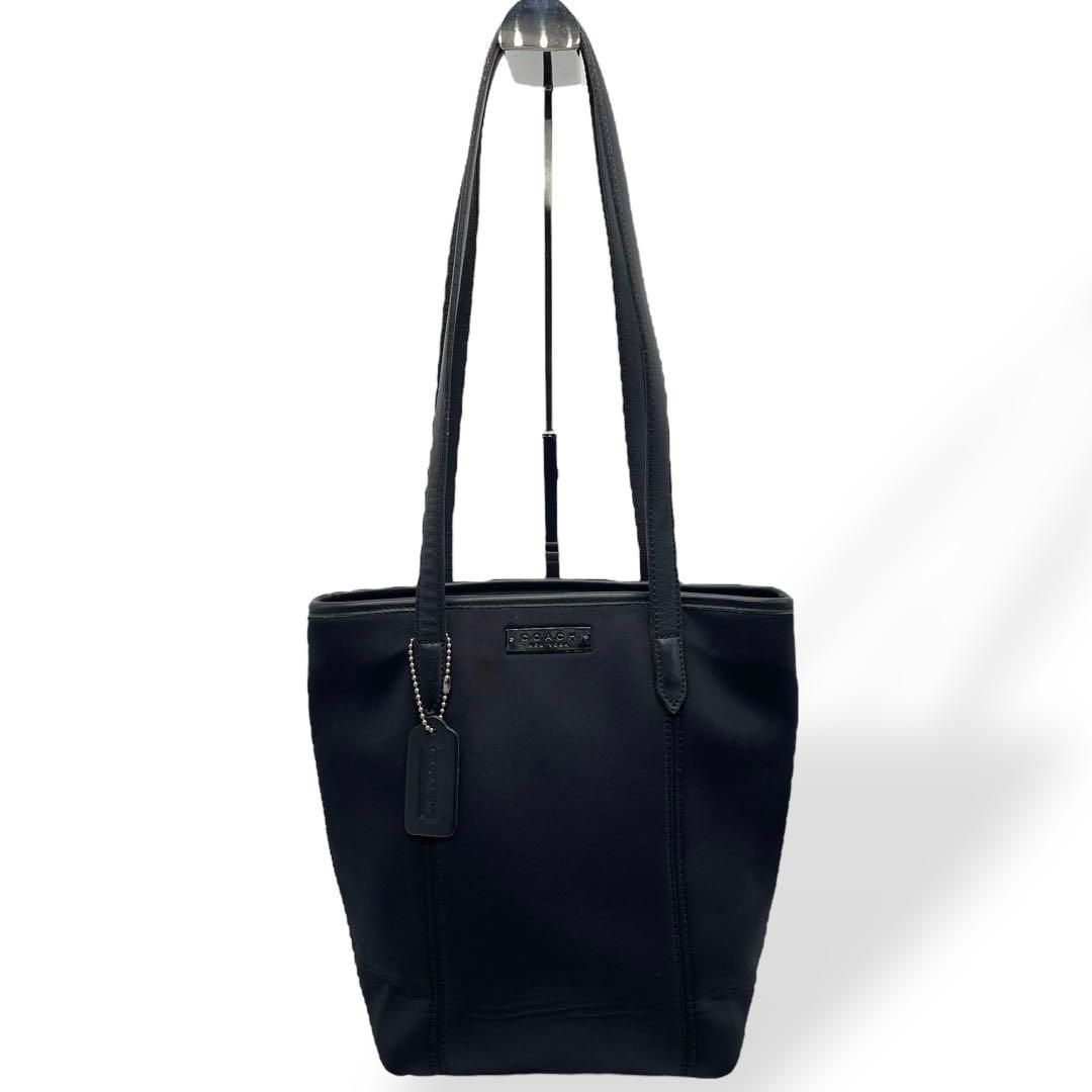 極美品☆COACHコーチ トートバッグ ブラック レザー 大容量 ナイロン 極美品】コーチ トートバッグ シティ レザー ロゴ A4 ビジネス