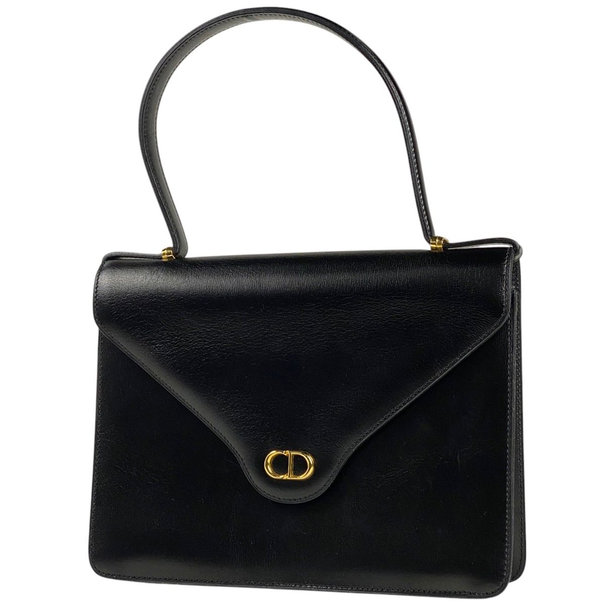クリスチャンディオール Christian Dior ロゴ ハンドバッグ CD レザー ブラック レディース