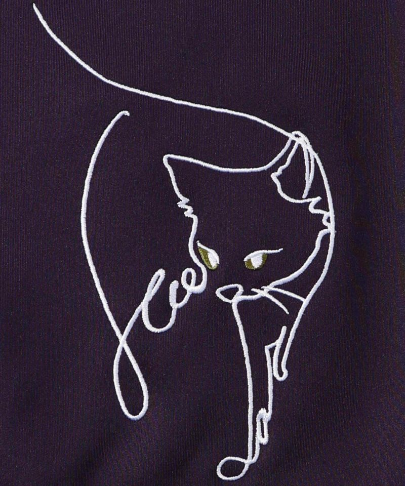 ScoLar - スカラー143692：ネコ刺繍ラインジャージプルオーバー スカラー ScoLar ネコ刺繍ラインジャージプルオーバー