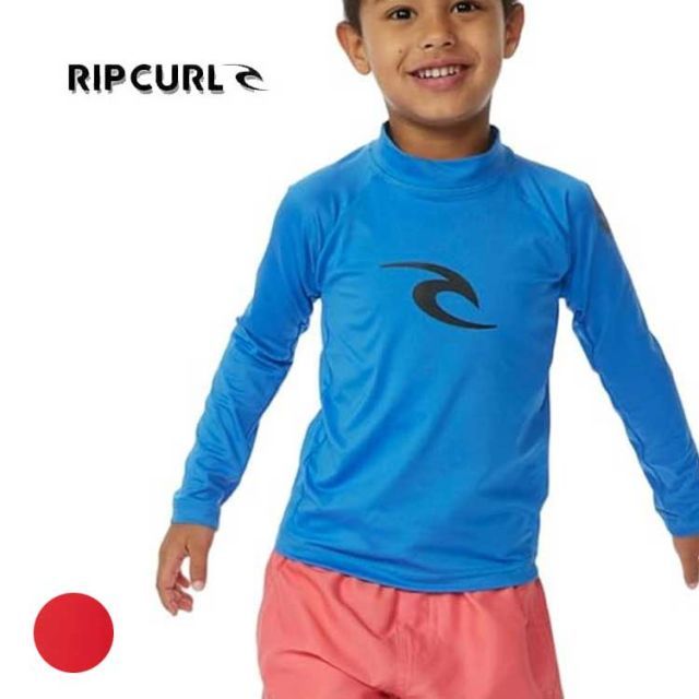 【RIPCURL/リップカール】TNRTRV KIDS K BRAND WAVE UPF L/S-BOY 長袖ラッシュガード 子供用 紫外線防止 UVカット 水着 スイムウェア