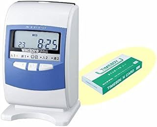 NIPPO ニッポー タイムレコーダー タイムボーイ8プラス Ａスノーホワイト＆ブルー タイムカード100枚付き カルコロカード100枚付