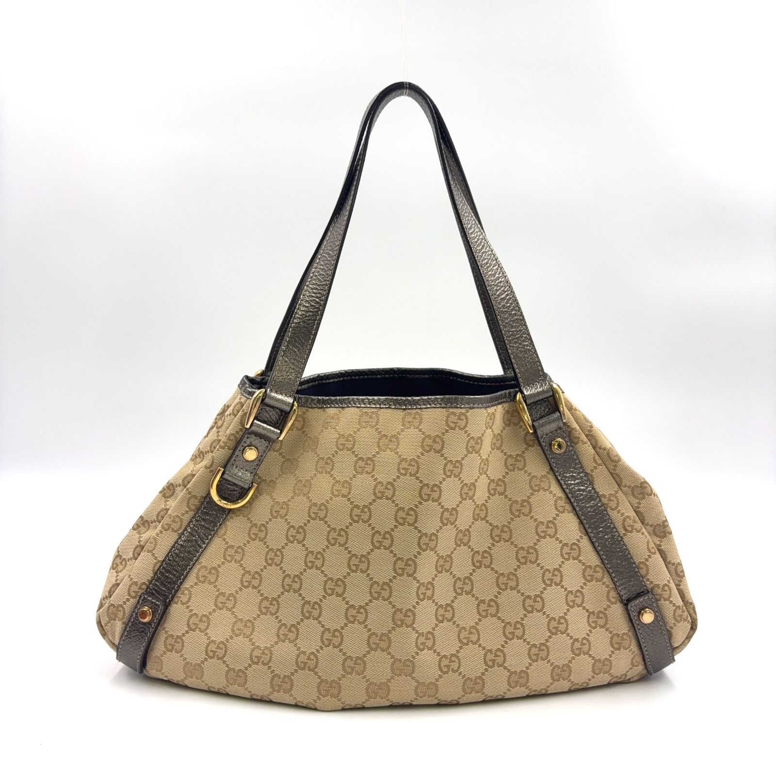 GUCCI アビー GGキャンバス トートバッグ レザー×キャンバス
