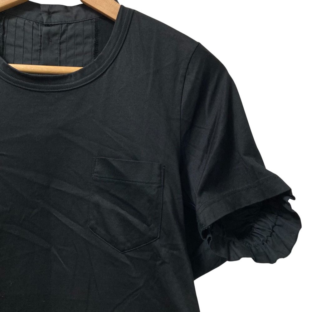 美品 sacai サカイ バックギャザードッキング 半袖 Tシャツ カットソー  