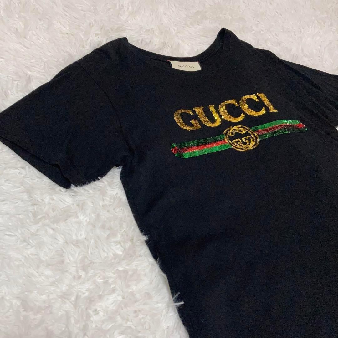 【美品】GUCCI Tシャツ スパンコール 虎 タイガー 黒 S 美品】GUCCI Tシャツ スパンコール 虎 タイガー 黒 S - メルカリ