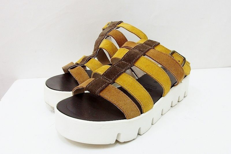 【173579】 ファブリツィオチーニ fabrizio chini　イタリア製 プラットフォーム 厚底 アンクルストラップ サンダル  36