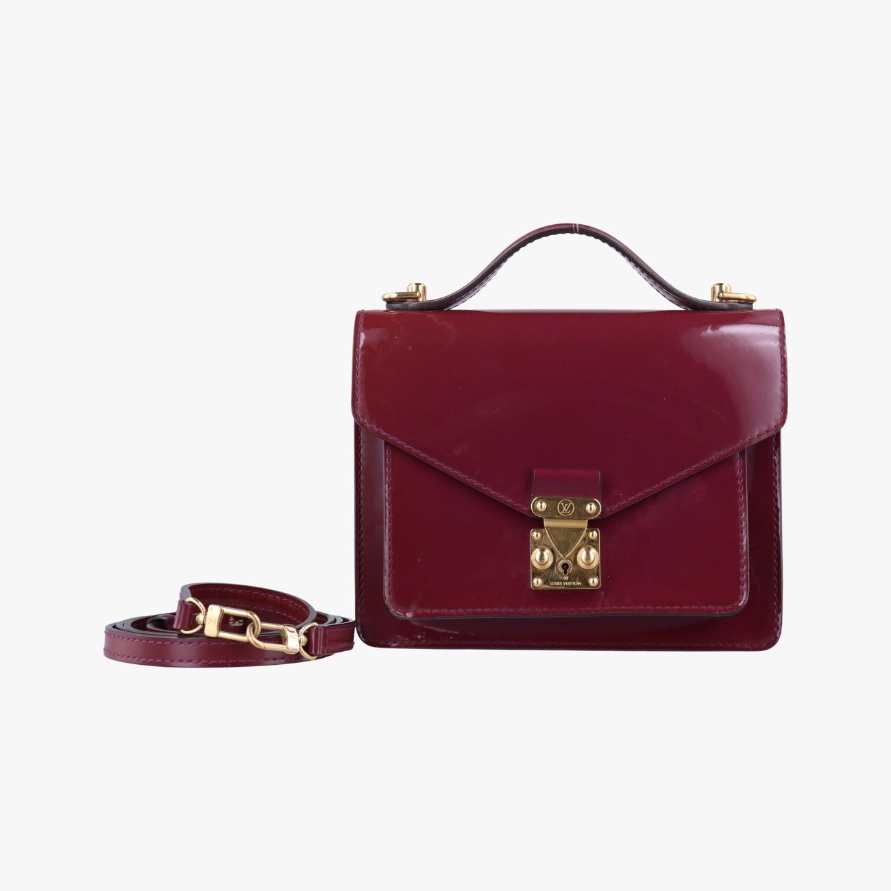 ルイヴィトンLouis VuittonモンソーBB パープル ヴェルニ M90112 SR0134