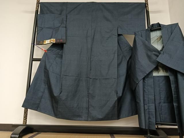 平和屋着物●男性 本場大島紬 アンサンブル 100亀甲 総詰め 手織 繁多忠利作 証紙付き 正絹 AAAZ7520zg