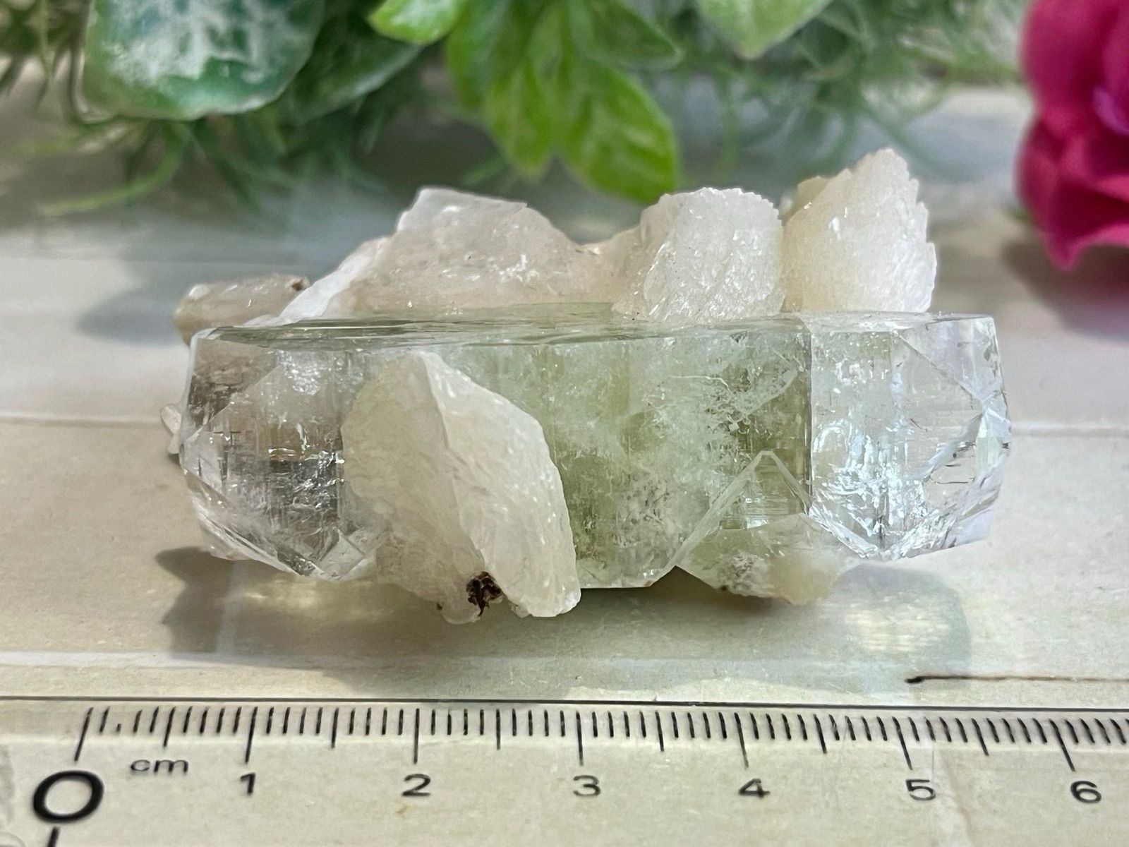 天使の水晶✨ レインボー グリーンアポフィライト 原石 クラスター 魚