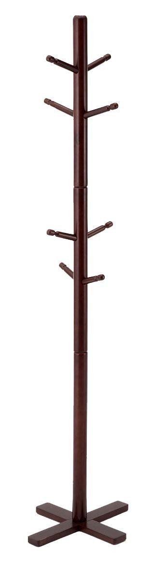 【人気商品】ポールハンガー 幅42x奥行42x高さ175cm 市場 ダークブラウン 天然木使用 H-2220DBR