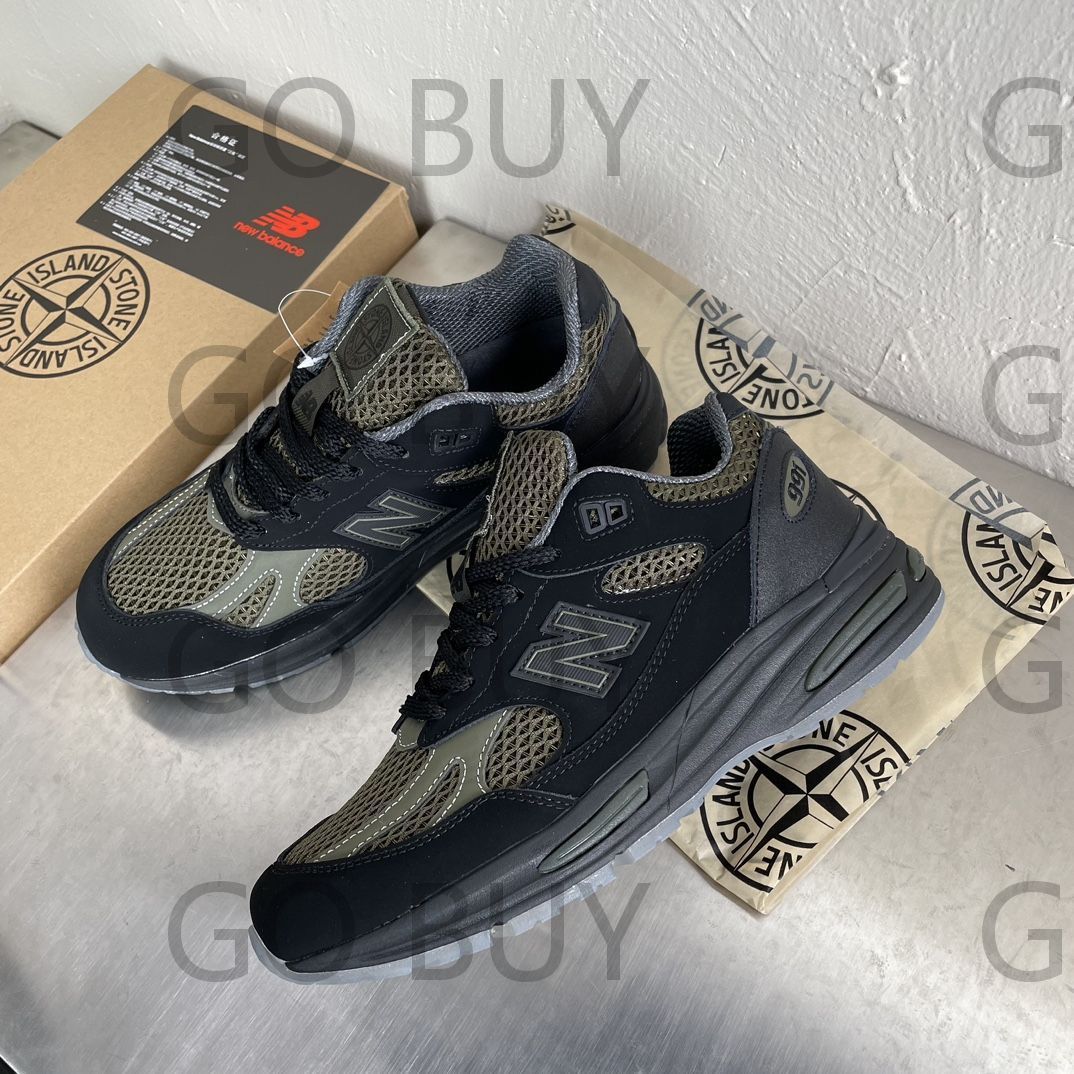 人気 Stone Island ×New Balance 991V2 メンズ スニーカー 箱付