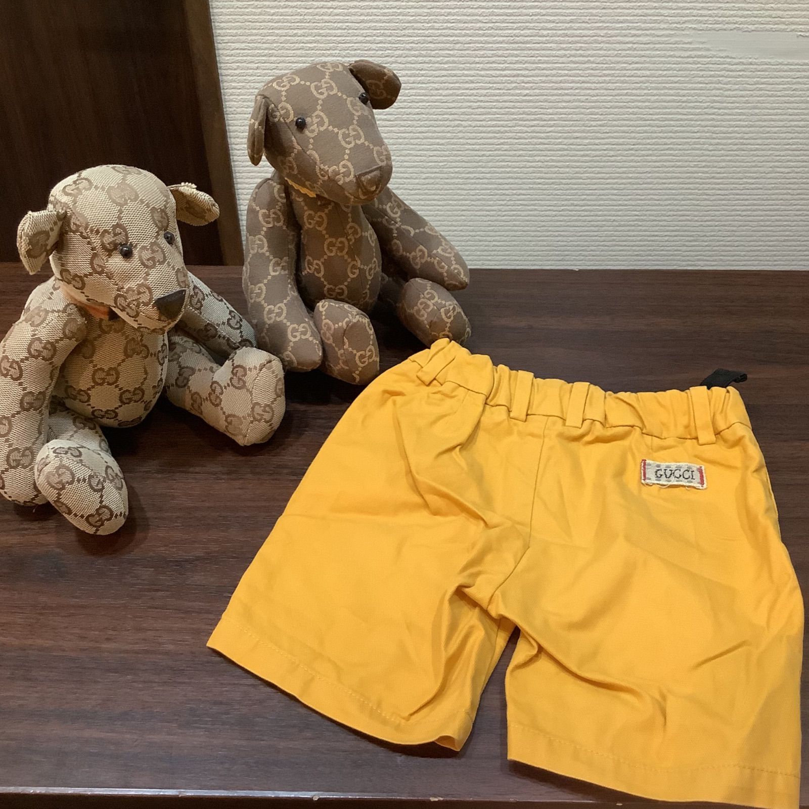 グッチ GUCCI ロゴ 短パン イエロー 黄色 SIZE 【12/18m】キッズ 子供