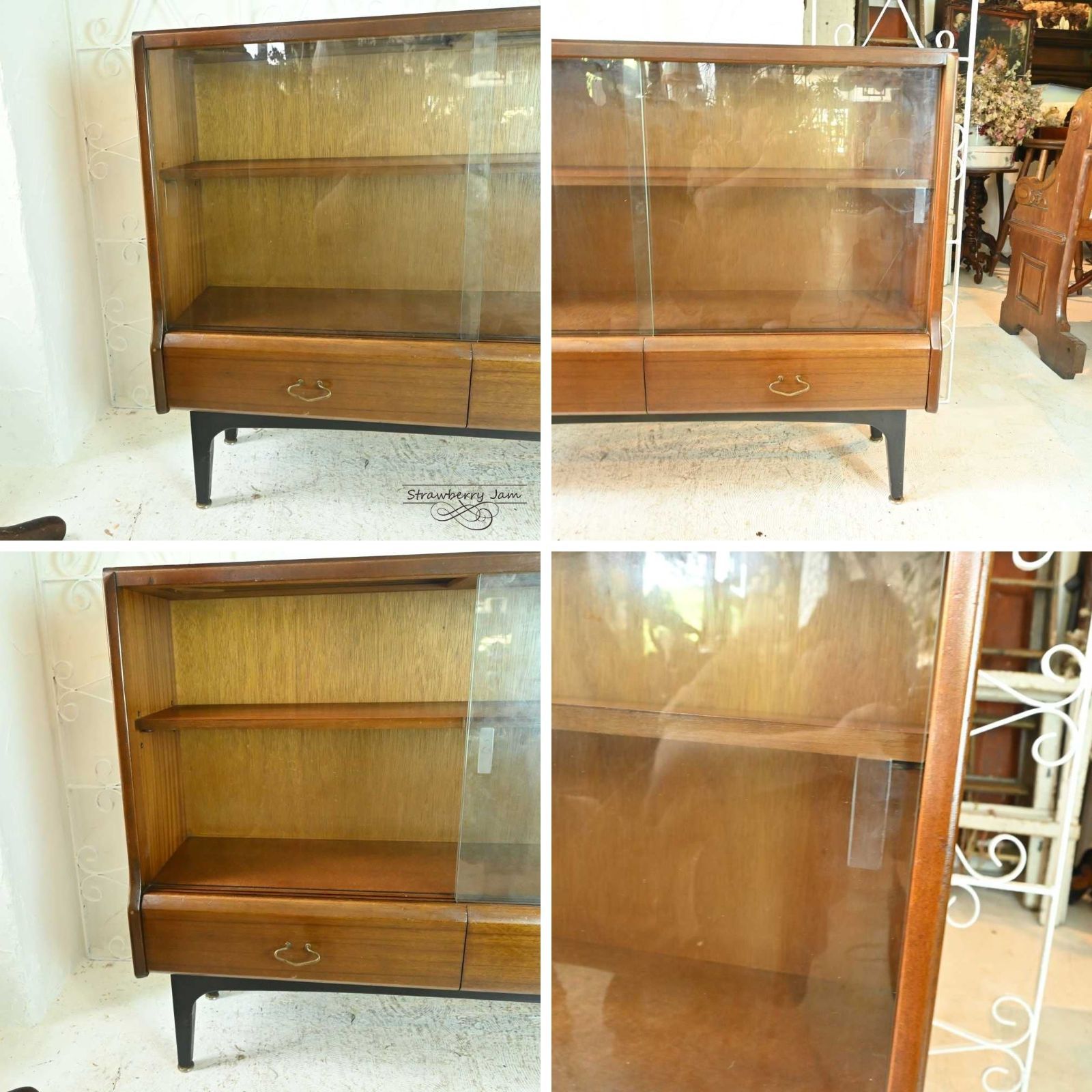 L3705-269 英国ヴィンテージ Jentique ブックケース 食器棚