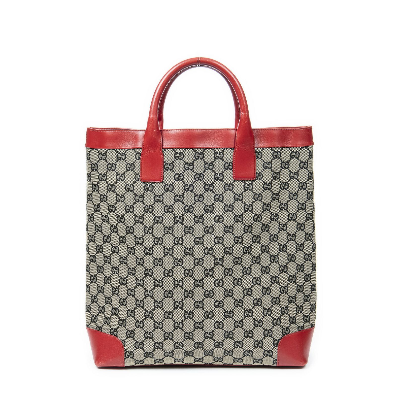 GUCCI グッチスモール ショッピングトート赤 黒 ベージュGGキャンバスA