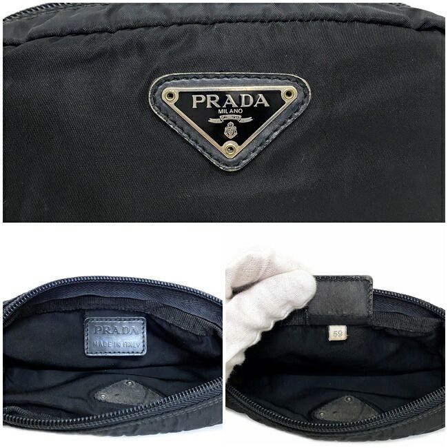おすすめ】 新品、未使用 プラダ ミニ ポーチ ブラック シルバー NERO