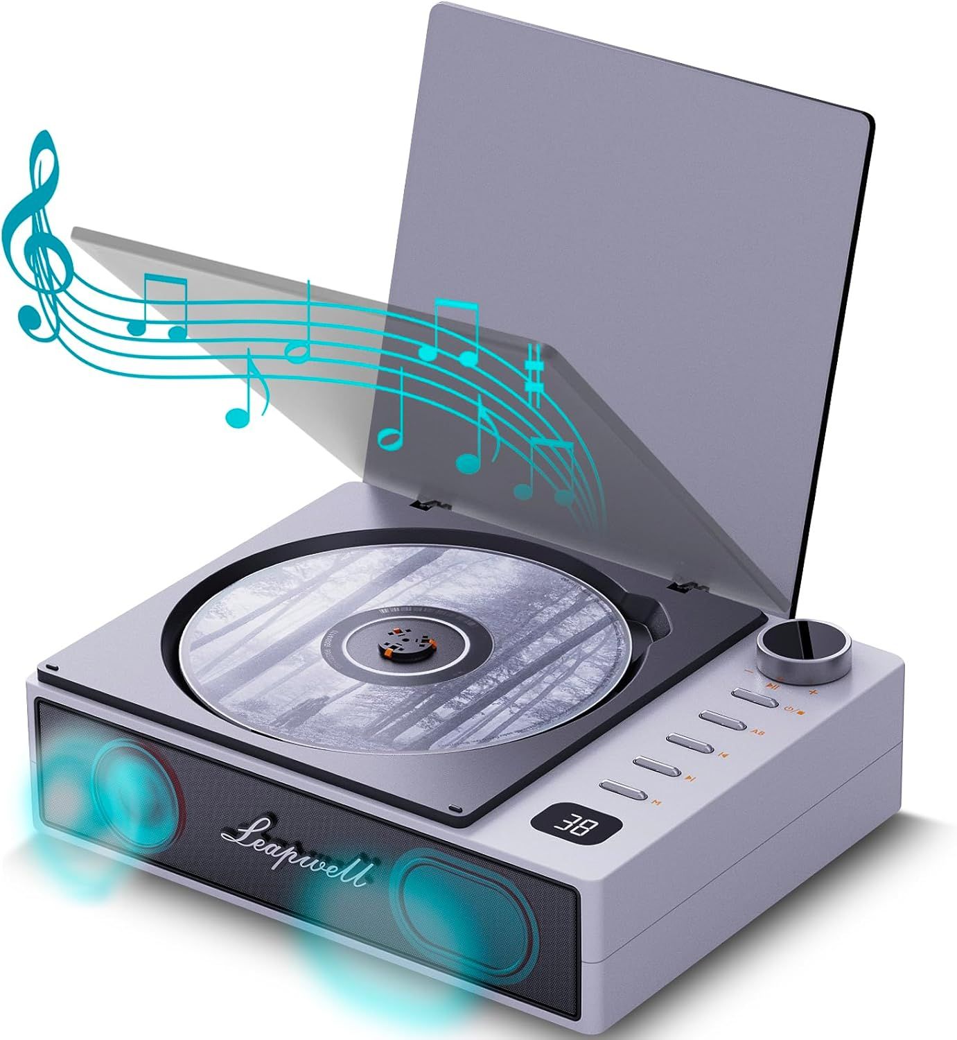 AVAIBO CDプレーヤー、カー＆ホームスピーカー製品、ポータブルレトロCDプレーヤー、多機能ウォークマン、CDラジオ、CD/FM/USB/AUX/ABリピート複数モード対応、音楽再生、語学学習、胎教に使用
