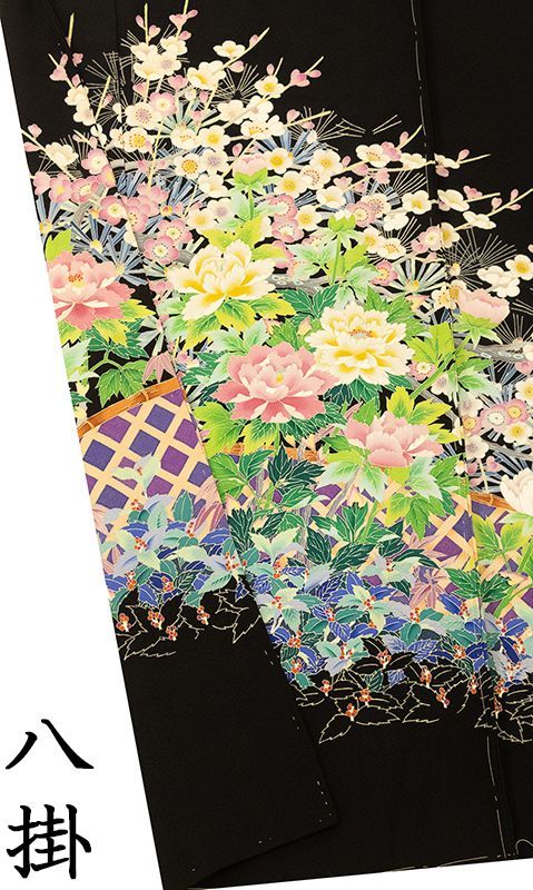 記念感謝祭【仕立無料】特撰本加賀友禅加賀五彩工芸四季花松竹梅