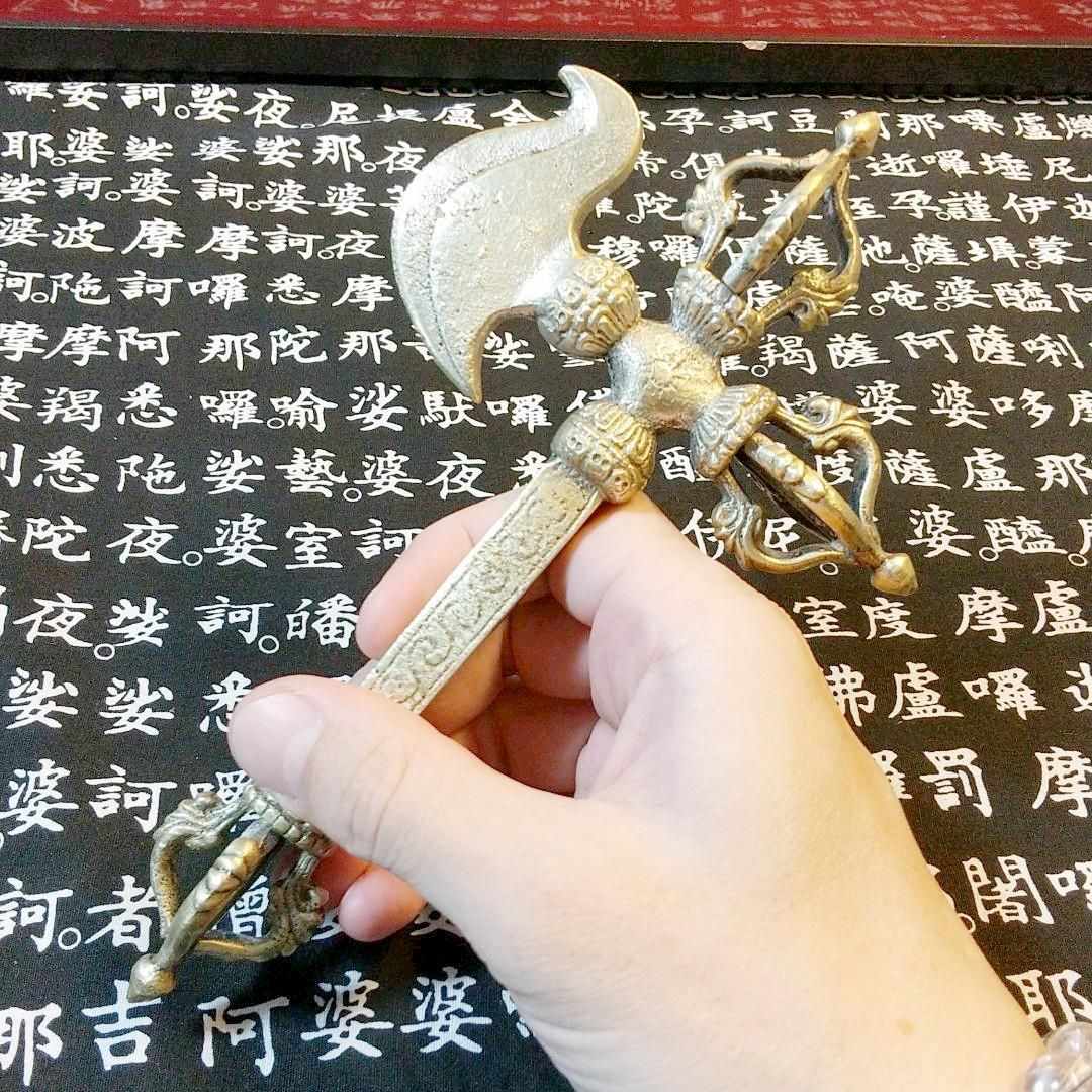 チベット密教法具 カルタリ ドルジェ 長さ20cm ヴァジュラ 金剛杵