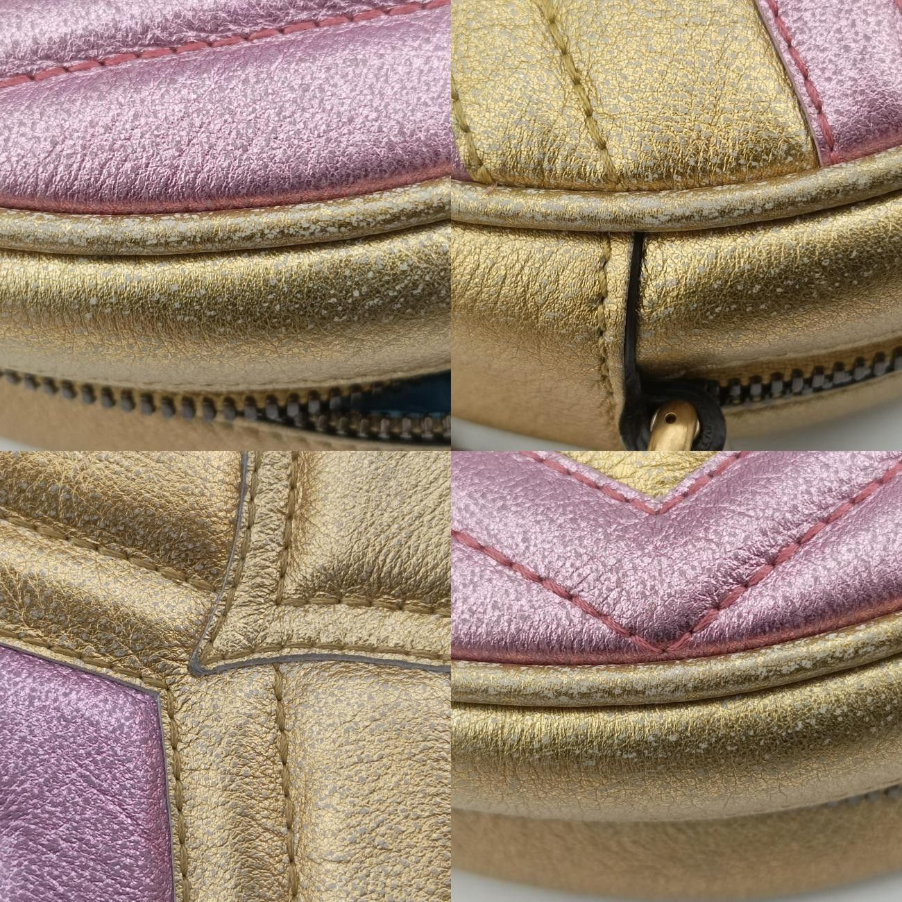 グッチGucciGGマーモントピンク×ゴールドレザー550154G027652212