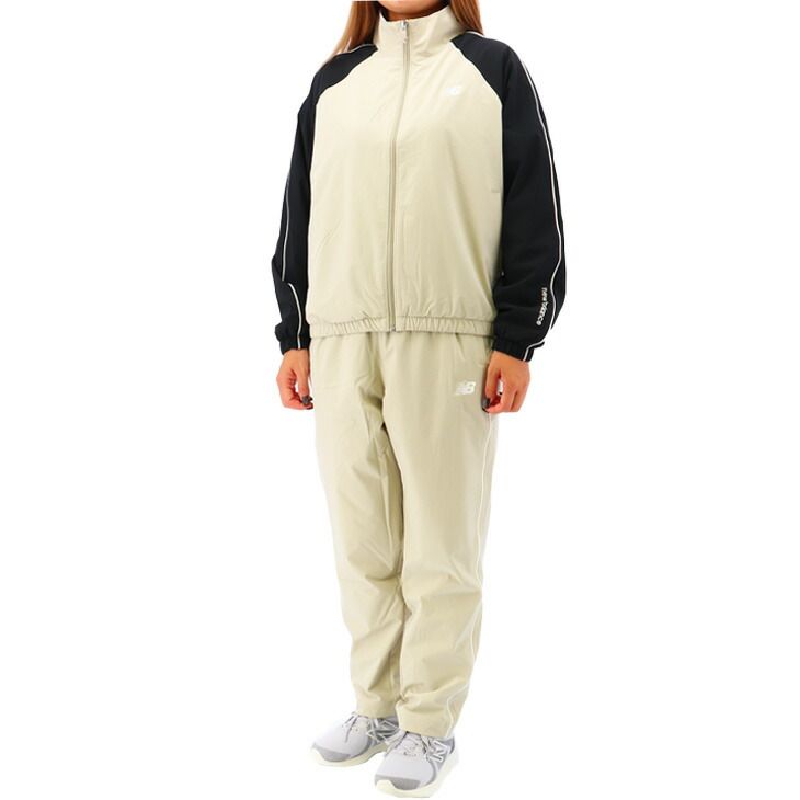 ニューバランス 上下セット レディース Newbalance 裏起毛トリコット ジャケット ロングパンツ セットアップ ウーブン トラックスーツ トレーニング スポーツウエア アウター 長ズボン 服 AWJ53171-AWP53171-SH